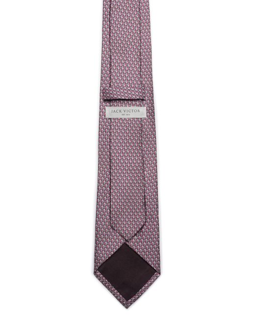 Jack Victor Purple Melbourne Geometric Print Silk Tie for men