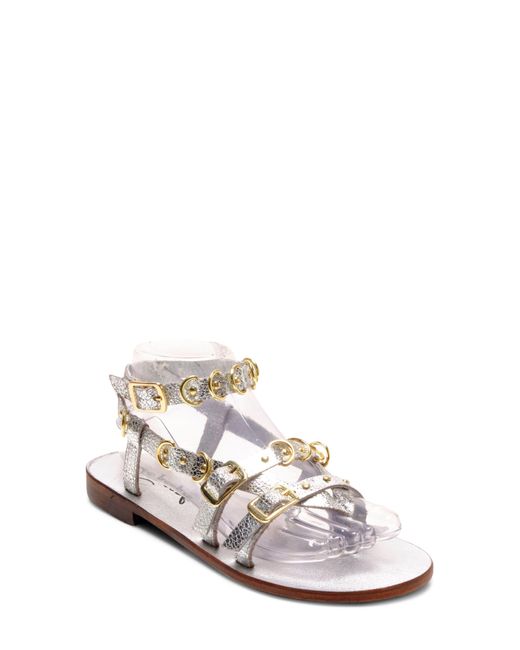 Free People White Midas Touch Ankle Strap Sandal