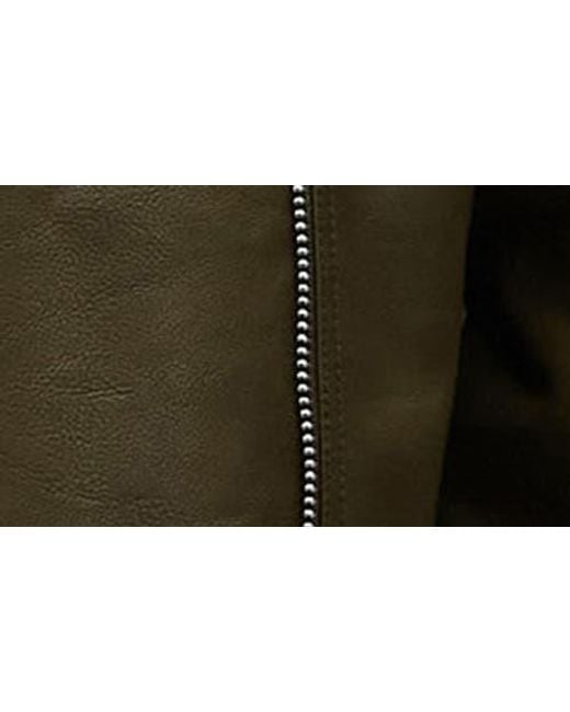 TOPSHOP Gray Faux Leather Biker Jacket