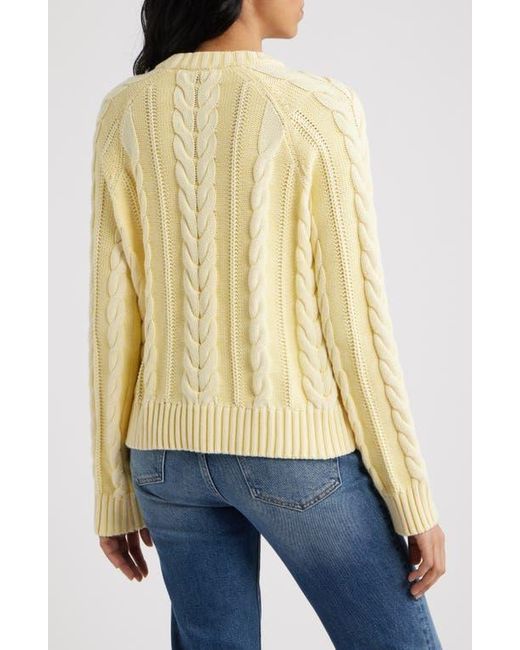 Pendleton Yellow Cable Stitch Cotton Sweater