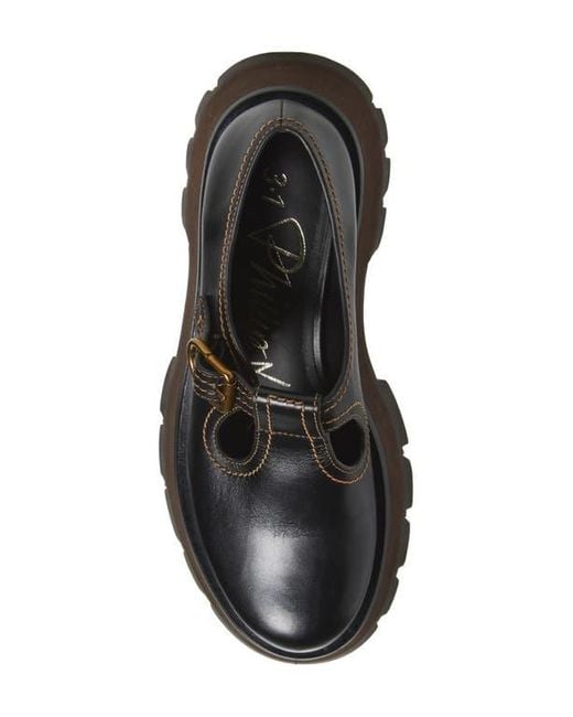 3.1 Phillip Lim Black Kate Lug Sole Mary Jane Loafer