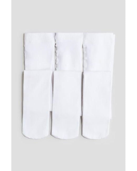 H&M White 3-Pack School Tights