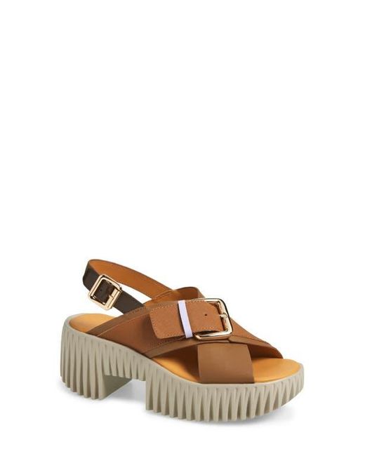 4Ccccees Brown Plia Juno Platform Slingback Sandal