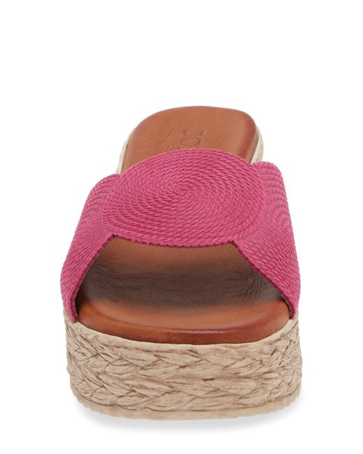 Cordani Pink Britta Espadrille Platform Wedge Slide Sandal