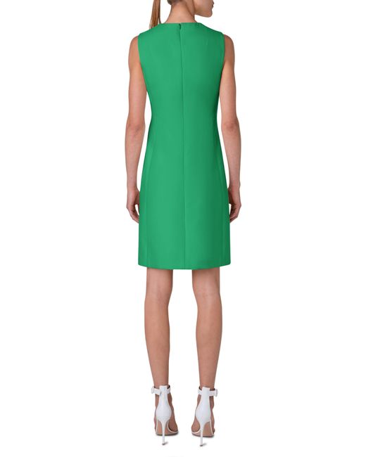 Akris Cotton & Silk Blend Sleeveless Sheath Dress in Green | Lyst