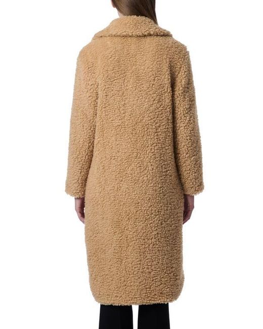 Bernardo Brown Faux Shearling Double Breasted Longline Coat