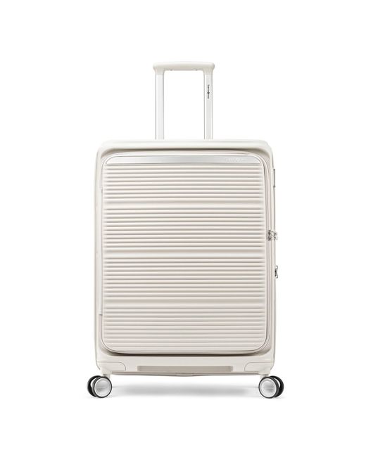 Samsonite White Paralux Expandable 24 Medium Checked Spinner Luggage
