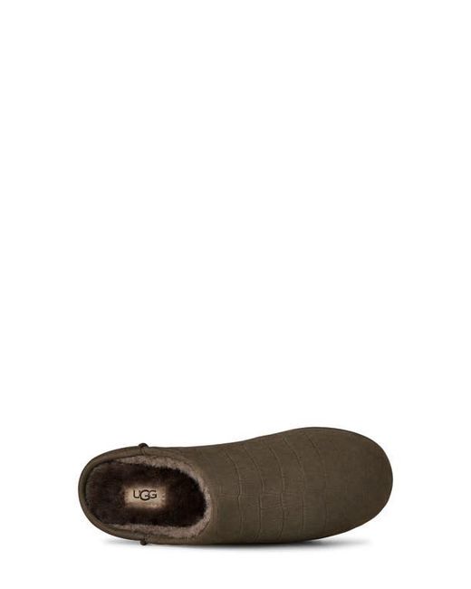 Ugg Brown Elea Croc Embossed Suede Slipper