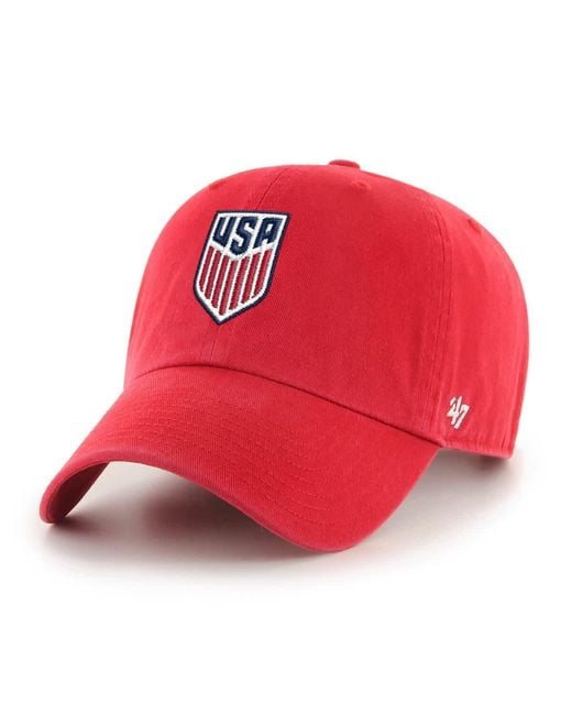 '47 Red Usmnt Crest Clean Up Adjustable Hat for men