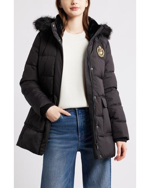 Ralph Lauren Black Crest Patch Down & Feather Fill Hooded Coat