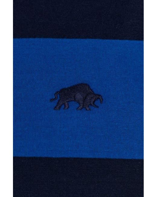 Raging Bull Blue Jersey Contrast Panel Polo for men
