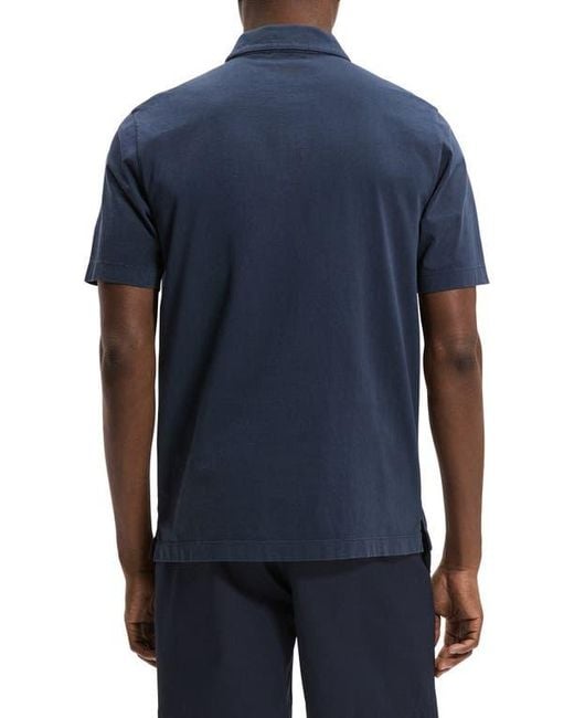 Theory Blue One Button Polo for men