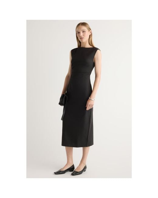 MODERN CITIZEN Women's Black Inari Cotton Twill Boat-Neck Dress -  www.disolcolor.com