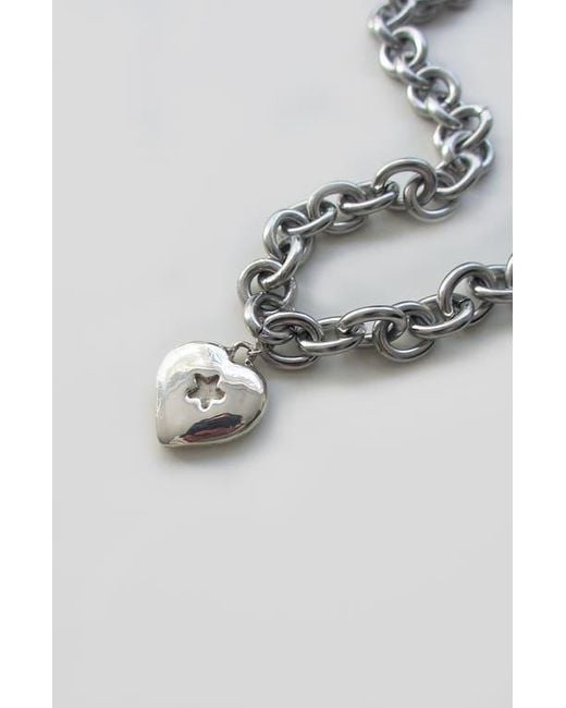 RIMOR JEWELRY White Star Heart Cable Chain Choker