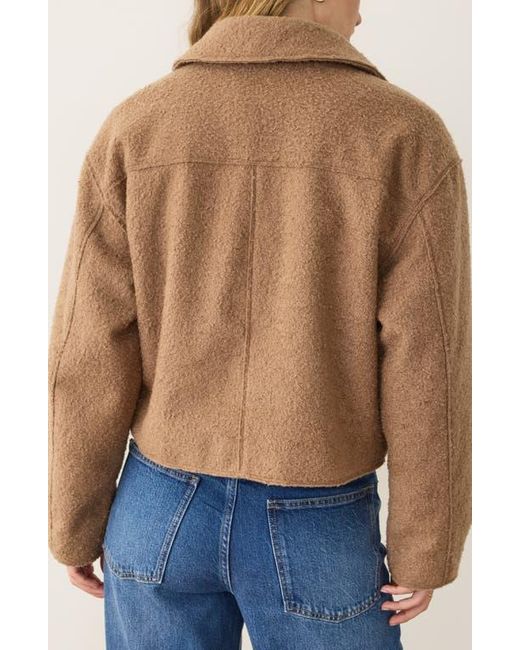 Marine Layer Blue Bouclé Crop Jacket