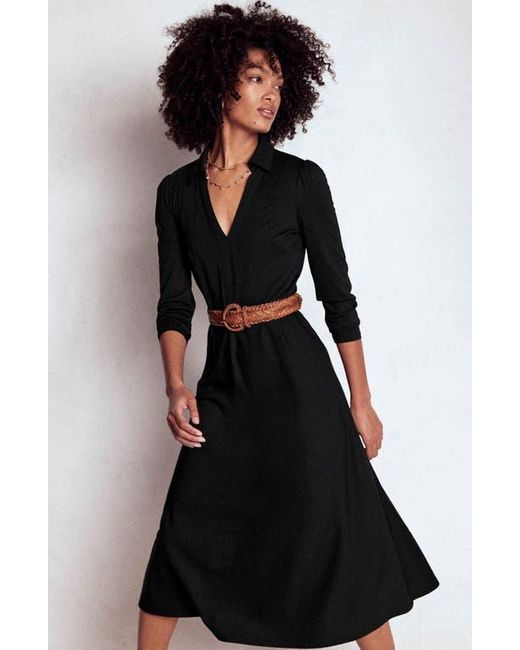 Boden Black Imogen Long Sleeve Jersey Dress