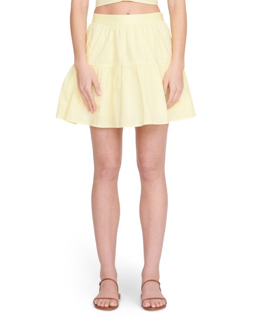 STAUD Sea Stretch Cotton Miniskirt in Yellow | Lyst