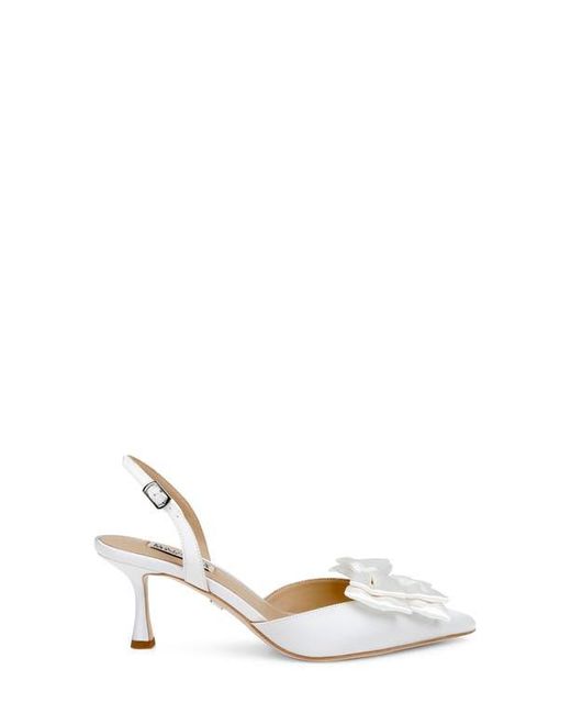 Badgley Mischka White Giovanna Slingback Pointed Toe Pump