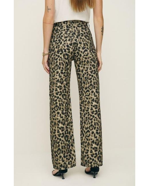 Reformation Green Cary High Waist Slouchy Straight Leg Jeans