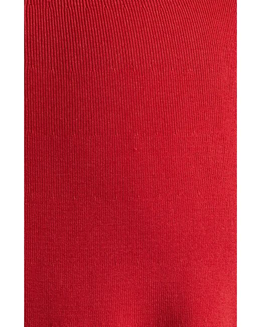 Jacquemus Red La Mini Robe Pralu Long Sleeve Sweater Dress