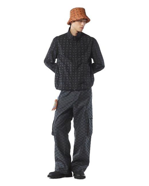 MCM Black Reversible Monogram Print Windbreaker for men