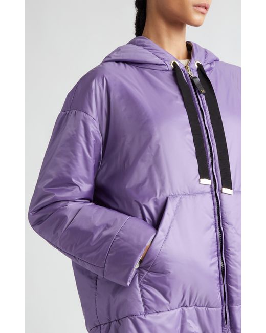 Max Mara Purple Greenbox Reversible Hooded Jacket