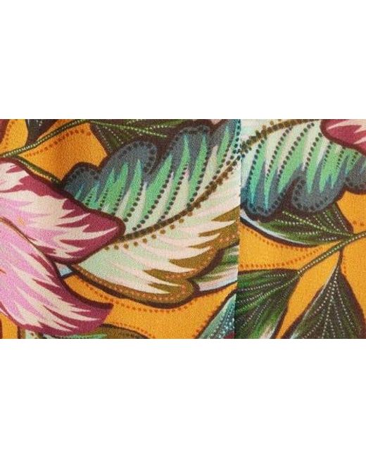 Farm Rio Orange Wonderful Bouquet Halter Maxi Dress