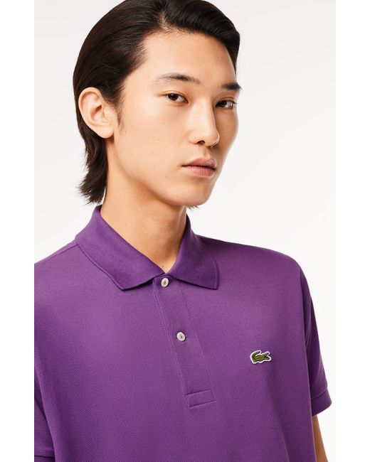 Lacoste Purple Regular Fit Piqué Polo for men