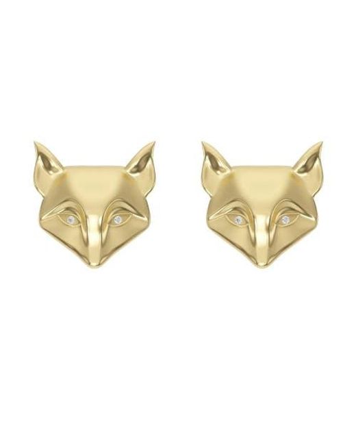 DESERI Metallic Fox Stud Earrings