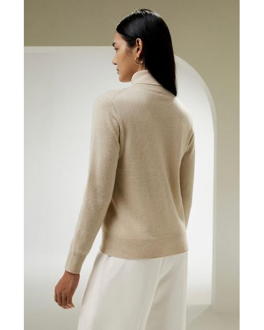 LILYSILK Natural Pure Cashmere Turtleneck Sweater