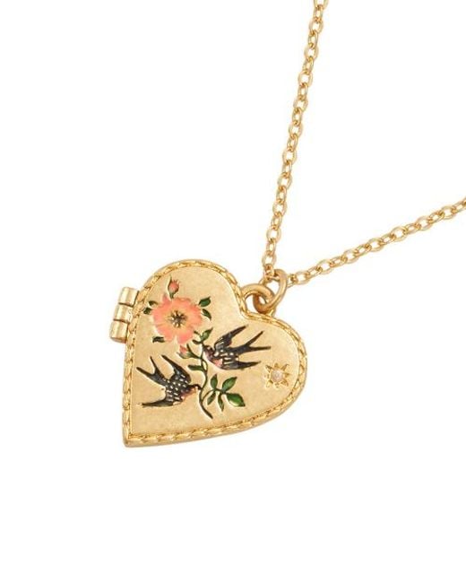 Fable England Metallic Swallow Locket