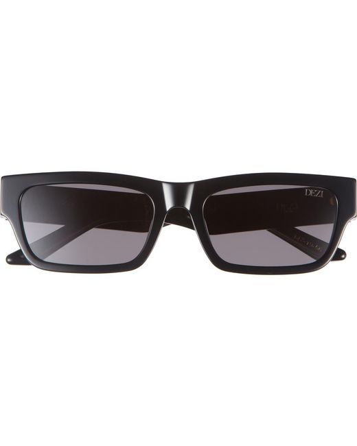 DEZI Black Izzy 56Mm Polarized Rectangular Sunglasses