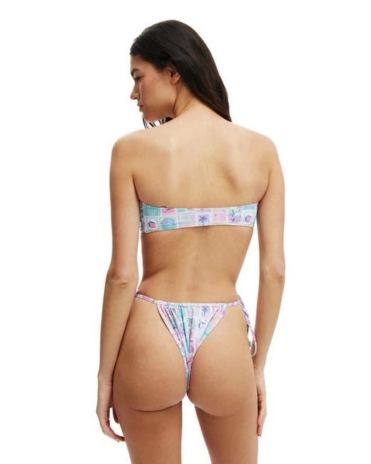 Cotton On Multicolor Cut Out Bandeau Bikini Top