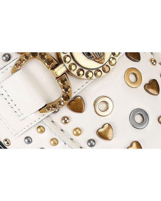 Kurt Geiger White Mansion Stud Platform Loafer