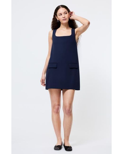 French Connection Blue Square Neck Shift Minidress