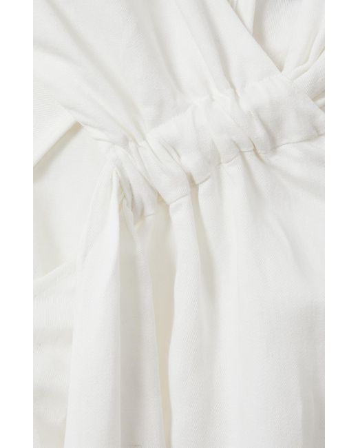 Reiss White Cosette Sleeveless Linen Blend Dress