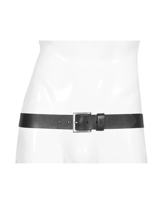 AllSaints Black Stitched Leather Belt for men