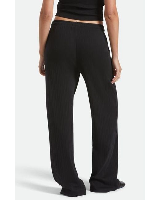 Brixton Black Cotton Pointelle Drawstring Pants
