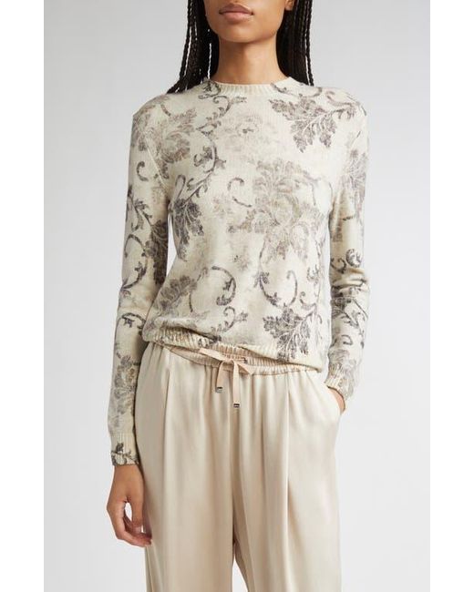 Herno Natural Floral Print Wool Sweater