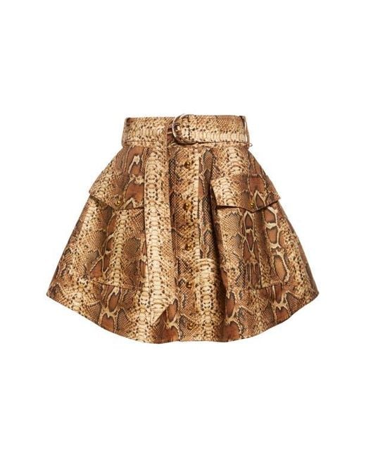 Zimmermann Natural Hypnotic Belted Silk & Cotton Utility Miniskirt
