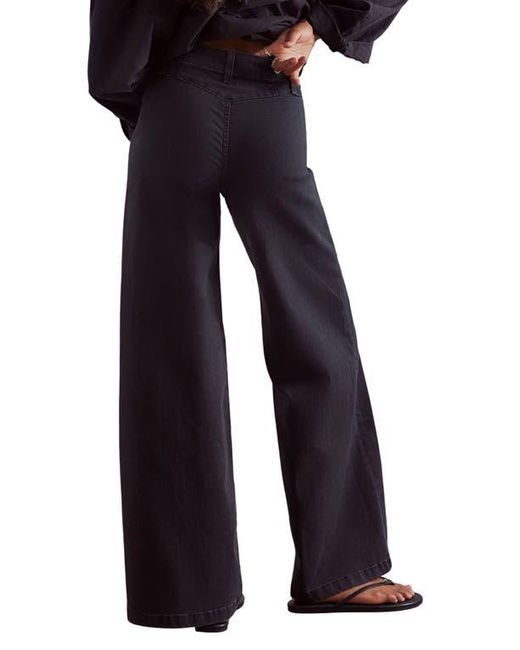 Free People Blue Libre Front Yoke Wide Leg Jeans