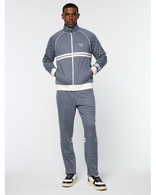 Sergio Tacchini Blue Dallas Houndstooth Track Jacket for men