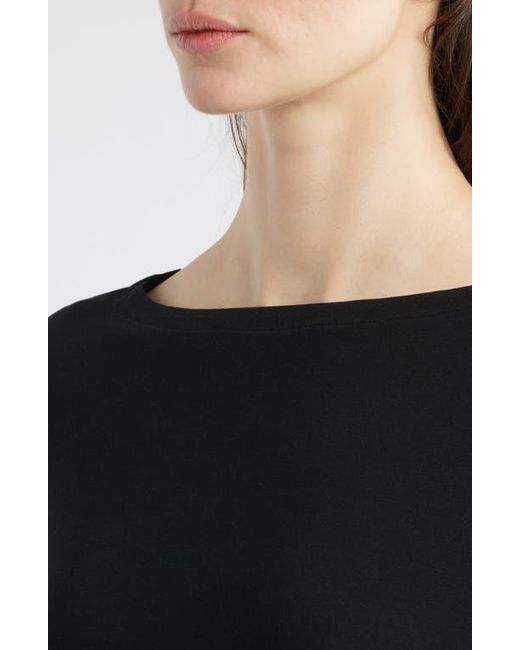 Eileen Fisher Black Bateau Neck Top
