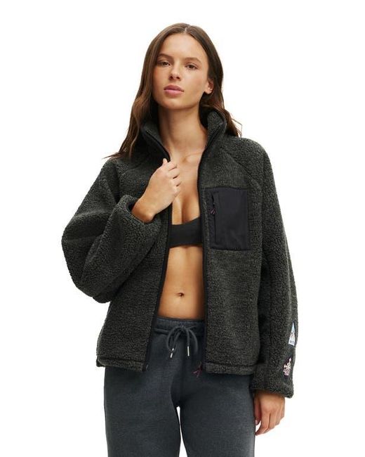 Cotton On Black Active Trail Soft Fleece Zip Through