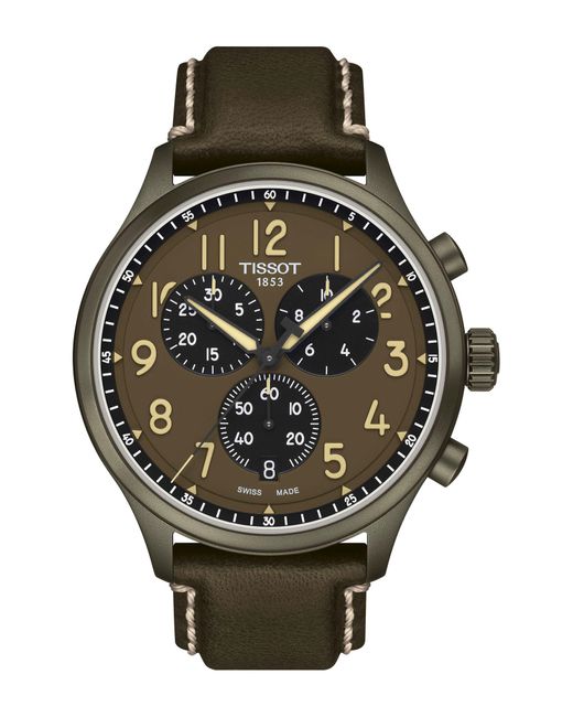 Tissot Chrono Xl Chronograph Leather Strap Watch in Black for Men Lyst