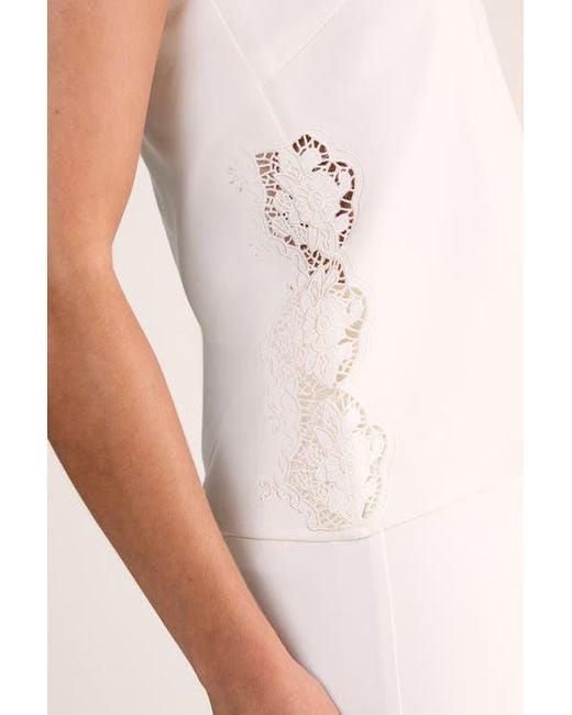 Nasty Gal White Tailored Cutwork Side Strappy Top