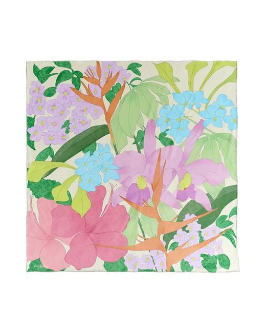Lost Pattern Green Cartagena Large Silk Scarf