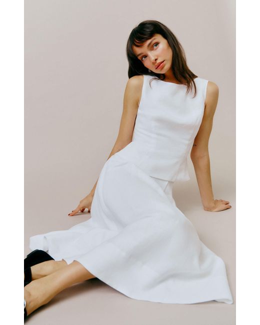 Reformation Gray Moya Linen Two-piece Dress