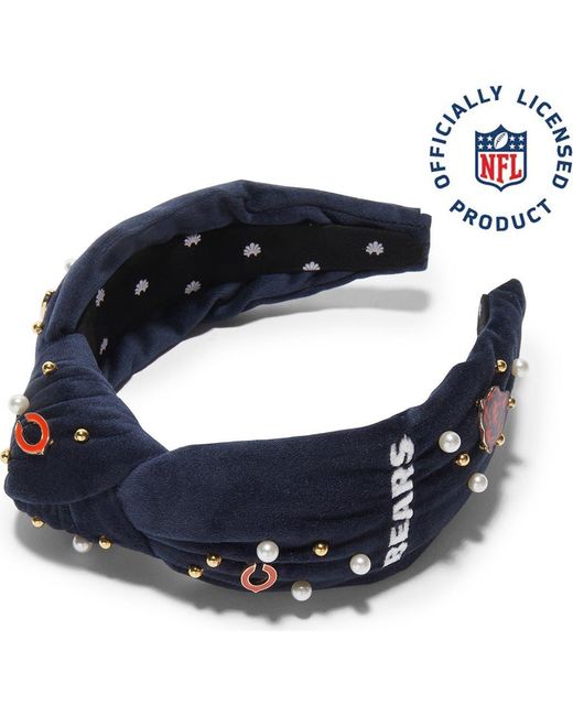 Lele Sadoughi Blue Chicago Bears Embellished Knotted Headband