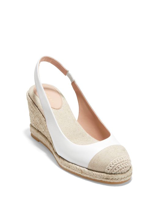Cole Haan Cloudfeel Espadrille Wedge Slingback in White | Lyst